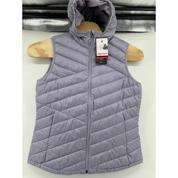 Marmot Highlander Hoody Puffer Down Vest - 700 Fill Power NWT Size XL Lavender